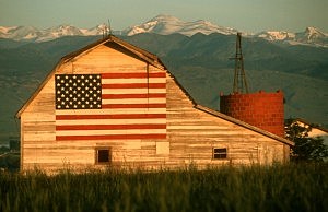 Barn with American Flag Barn with American Flag